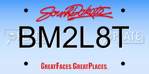 BM2L8T South Dakota License Plate