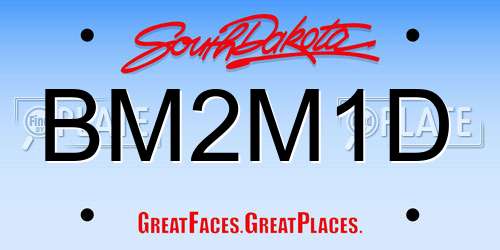 BM2M1D South Dakota License Plate