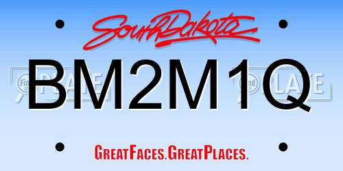 BM2M1Q South Dakota License Plate