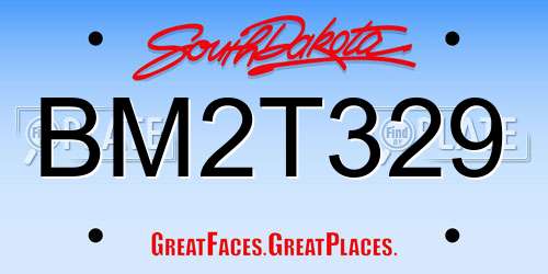BM2T329 South Dakota License Plate