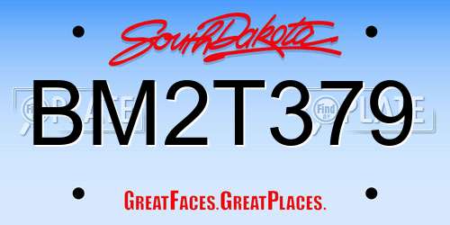 BM2T379 South Dakota License Plate