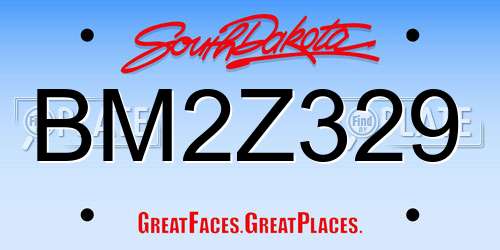 BM2Z329 South Dakota License Plate
