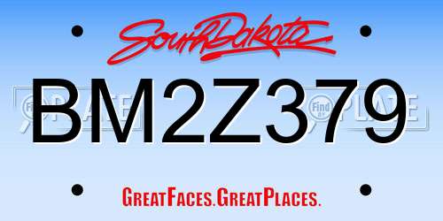 BM2Z379 South Dakota License Plate