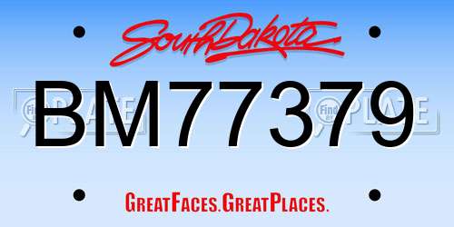BM77379 South Dakota License Plate