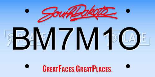 BM7M1O South Dakota License Plate