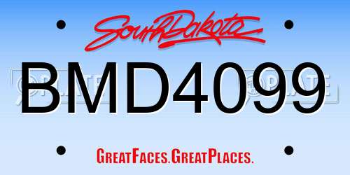 BMD4099 South Dakota License Plate