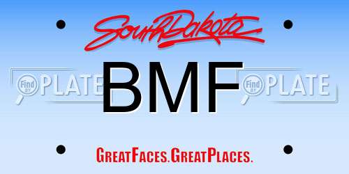 BMF South Dakota License Plate