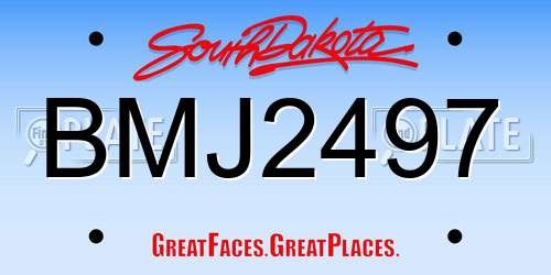 BMJ2497 South Dakota License Plate
