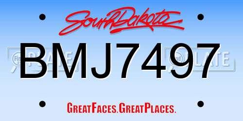 BMJ7497 South Dakota License Plate
