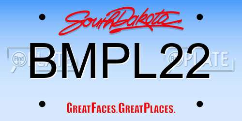 BMPL22 South Dakota License Plate