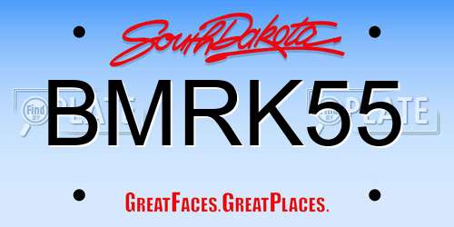 BMRK55 South Dakota License Plate