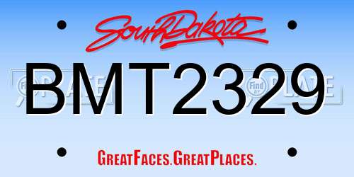 BMT2329 South Dakota License Plate