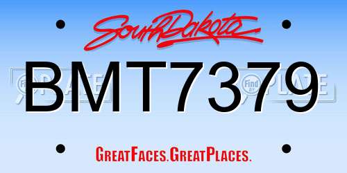 BMT7379 South Dakota License Plate