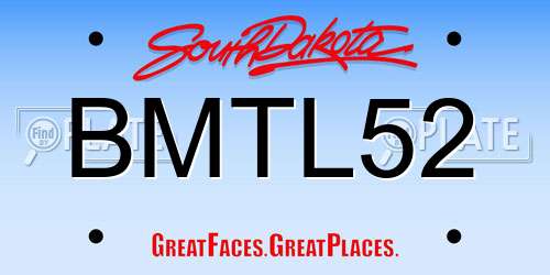 BMTL52 South Dakota License Plate