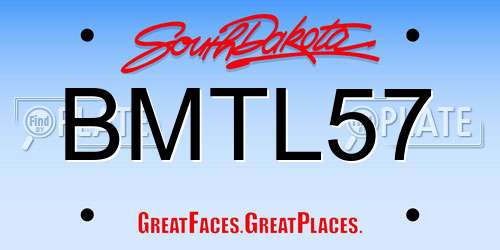 BMTL57 South Dakota License Plate