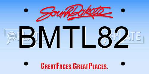 BMTL82 South Dakota License Plate