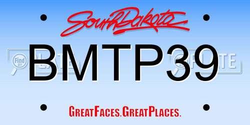 BMTP39 South Dakota License Plate