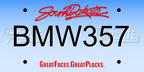 BMW357 South Dakota License Plate