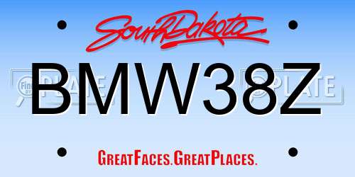 BMW38Z South Dakota License Plate