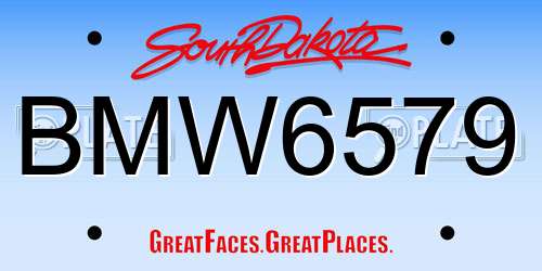 BMW6579 South Dakota License Plate