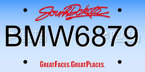 BMW6879 South Dakota License Plate