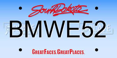 BMWE52 South Dakota License Plate