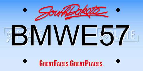 BMWE57 South Dakota License Plate