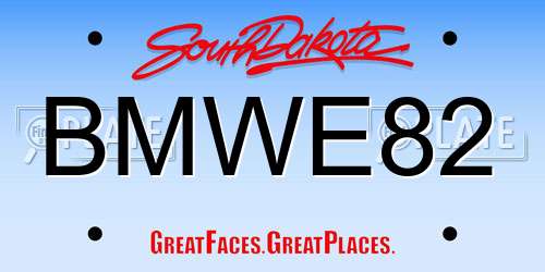 BMWE82 South Dakota License Plate