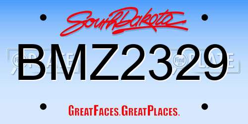 BMZ2329 South Dakota License Plate