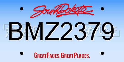 BMZ2379 South Dakota License Plate