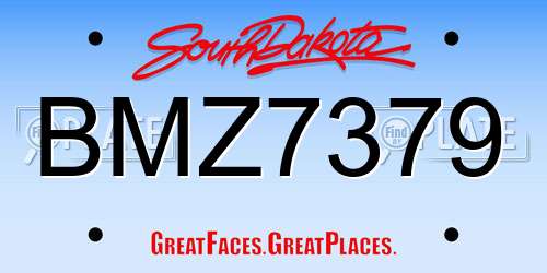 BMZ7379 South Dakota License Plate