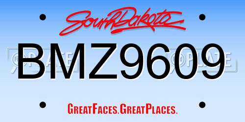 BMZ9609 South Dakota License Plate
