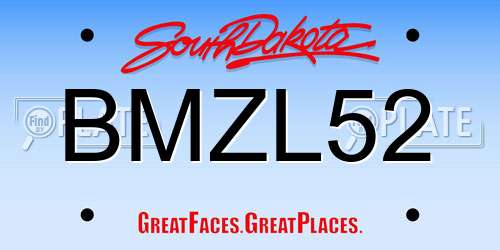 BMZL52 South Dakota License Plate