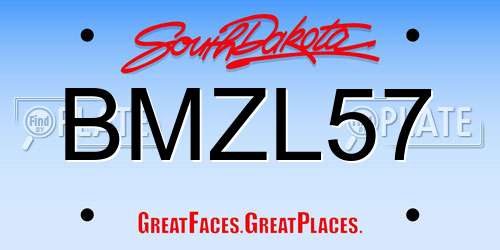 BMZL57 South Dakota License Plate