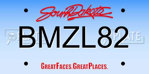 BMZL82 South Dakota License Plate
