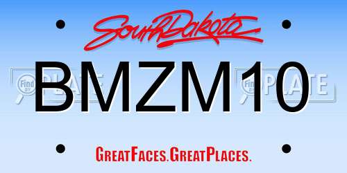 BMZM10 South Dakota License Plate