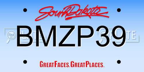 BMZP39 South Dakota License Plate