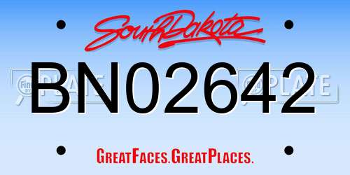 BN02642 South Dakota License Plate