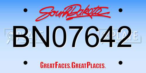BN07642 South Dakota License Plate
