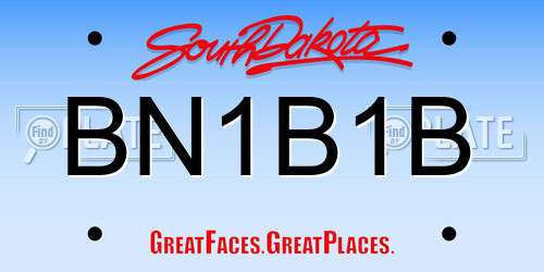 BN1B1B South Dakota License Plate