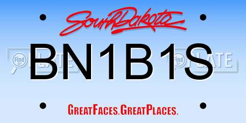 BN1B1S South Dakota License Plate