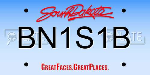 BN1S1B South Dakota License Plate