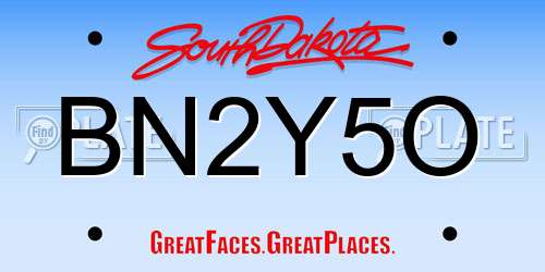BN2Y5O South Dakota License Plate