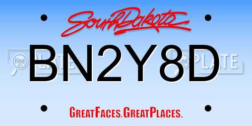 BN2Y8D South Dakota License Plate