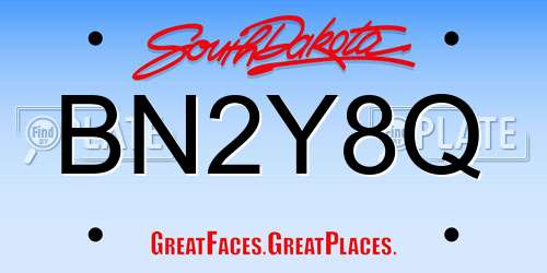 BN2Y8Q South Dakota License Plate