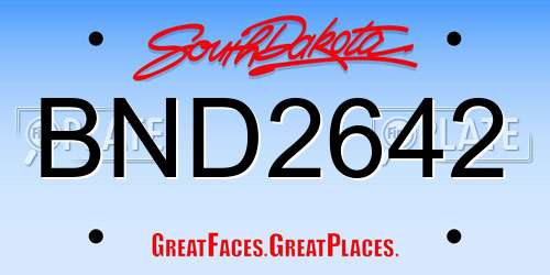 BND2642 South Dakota License Plate