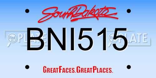 BNI515 South Dakota License Plate