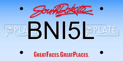 BNI5L South Dakota License Plate