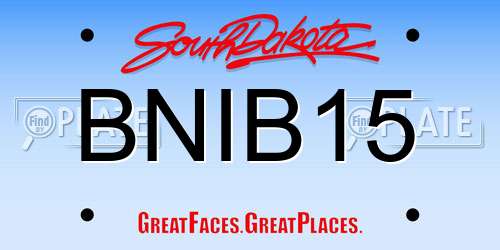 BNIB15 South Dakota License Plate