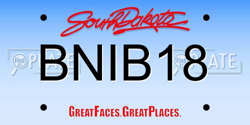 BNIB18 South Dakota License Plate